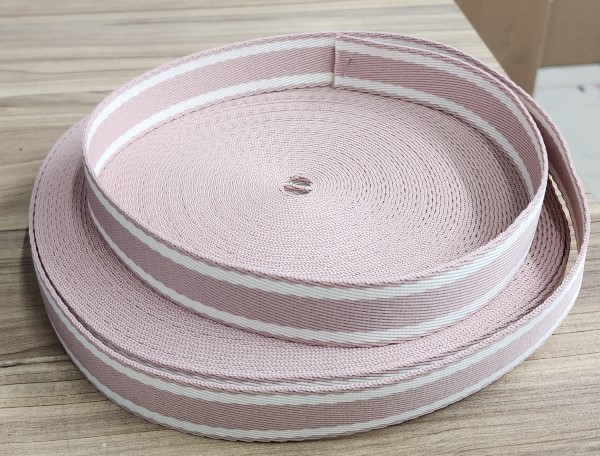 Alça Chic para Bolsa de Poliéster Rosa Velho/Creme - 3,0 CM