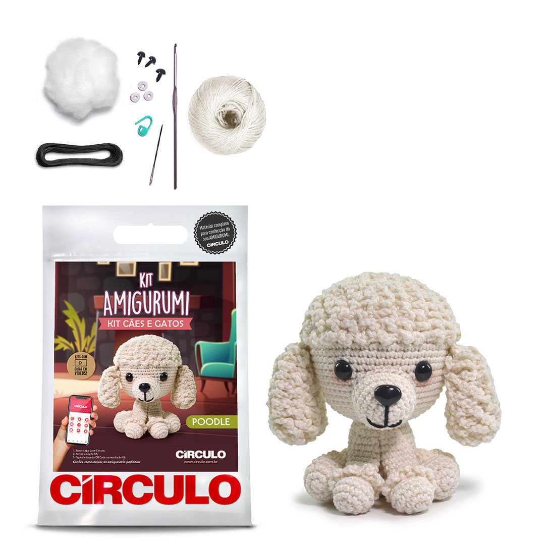 Kit Amigurumi - Coleção Cães e Gatos - Poodle - Círculo - 408476.0003