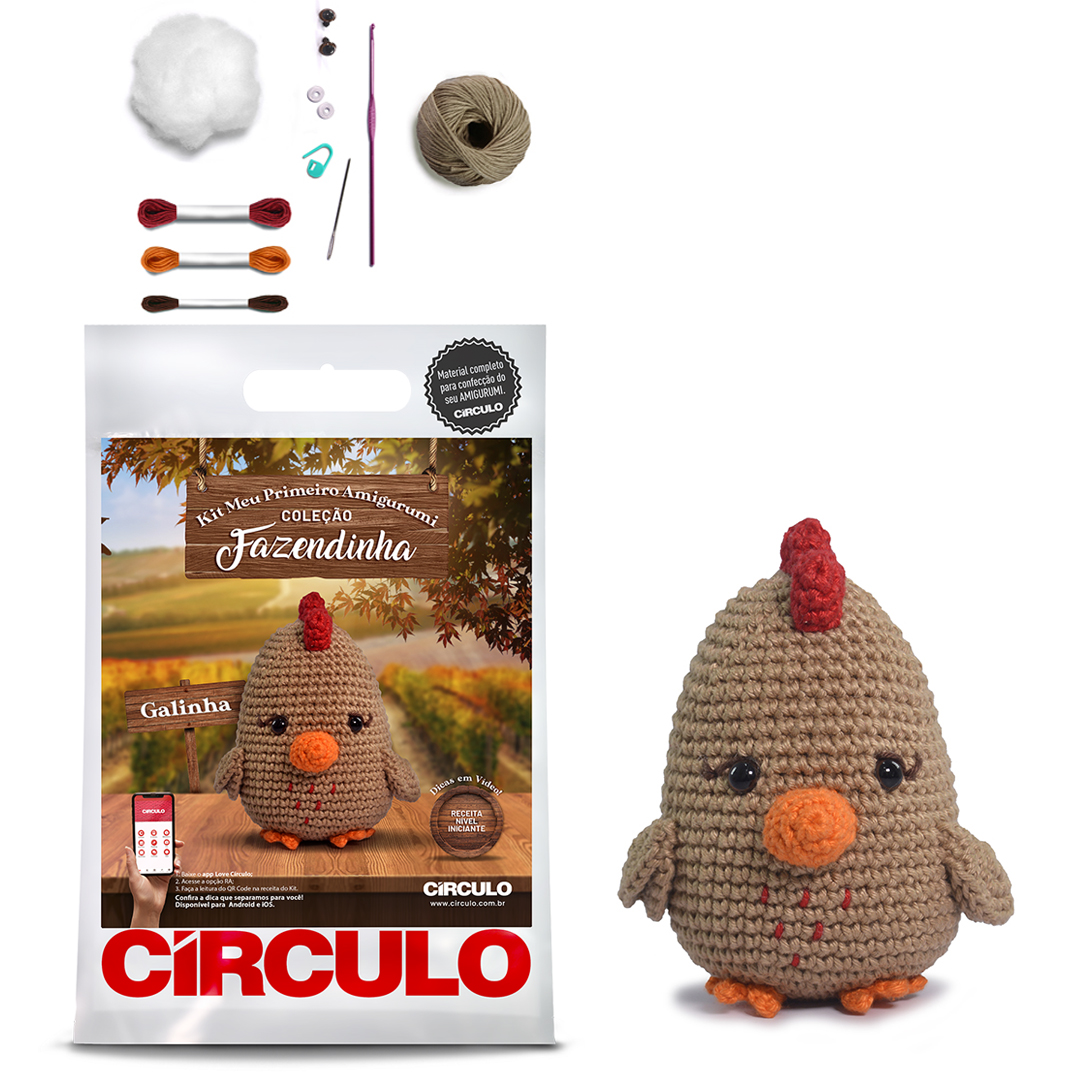 Kit Amigurumi - Coleção Fazendinha - Galinha - Círculo - 430226.02