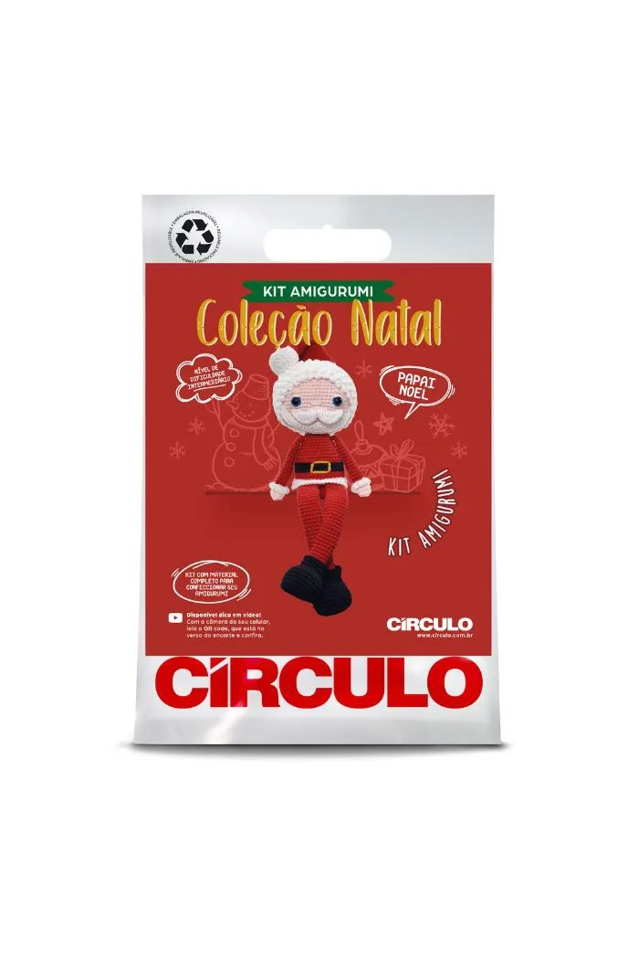 Kit Amigurumi Natal Papai Noel 2024 Cor 001 Círculo