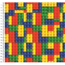 Tecido Tricoline Digital Bloco de Montar - Lego - Skina Tecidos