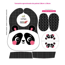 Tecido Painel Kit Babador e Sapatinho Panda - Meia Tigela