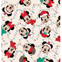 Tecido Tricoline Digital Natal Mickey e Minnie 28792