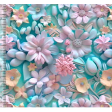 Tecido Tricoline Digital Floral Tiffany Rosa e Laranja 3d - 91038