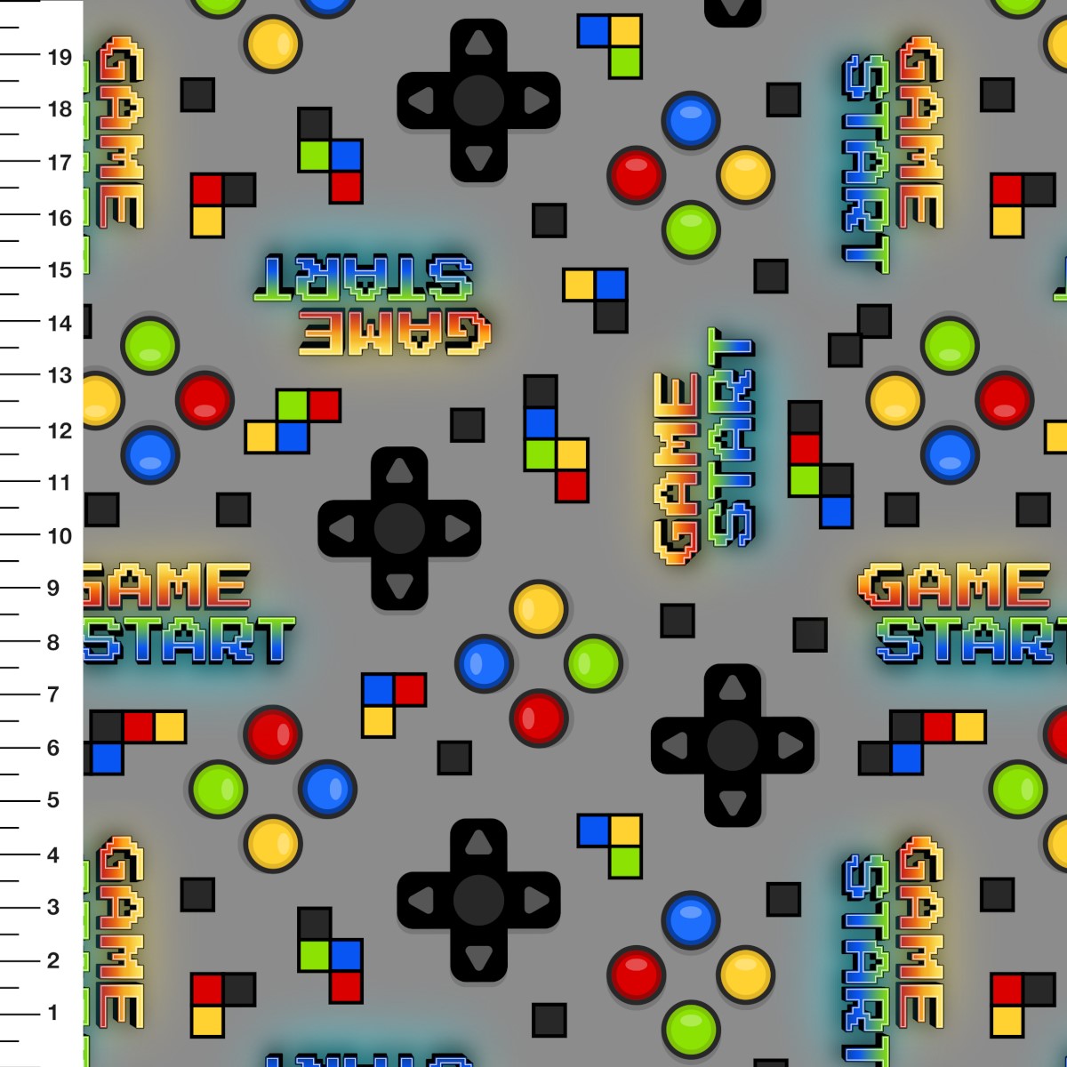 Tecido Tricoline Digital Games - Meia Tigela 91634