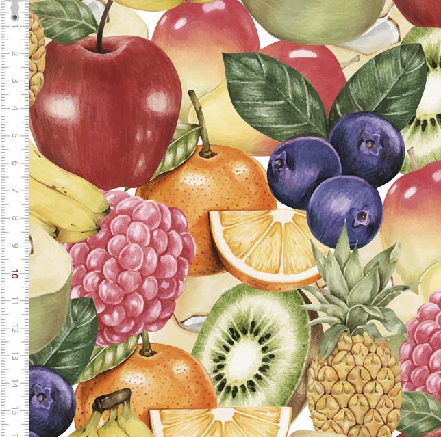 Tricoline Estampada Frutas Cozinha 9050v130